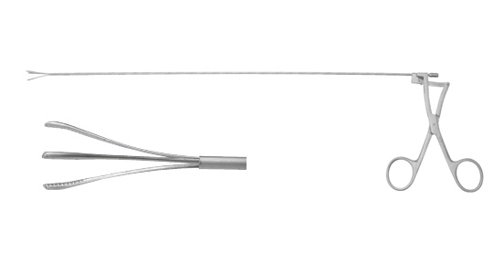 Tracheal foreign-body foceps(three jaws)