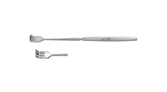 Tonsil retractor H217 (sharp, three hook)